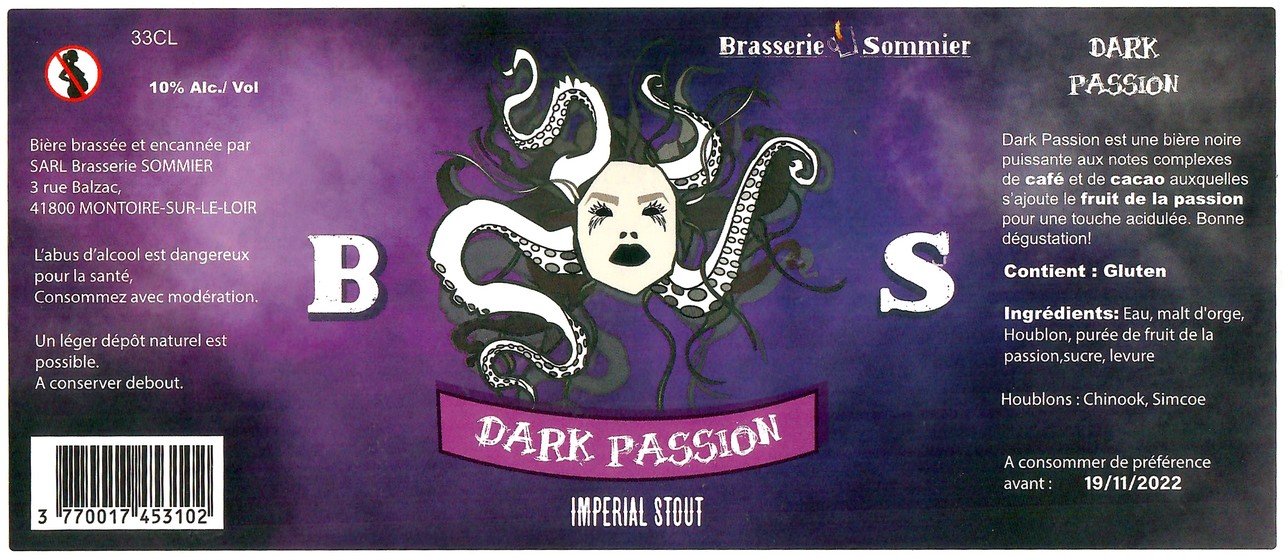 Etiquette BRASSERIE SOMMIER 15