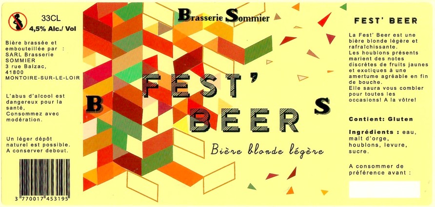 Etiquette BRASSERIE SOMMIER 39