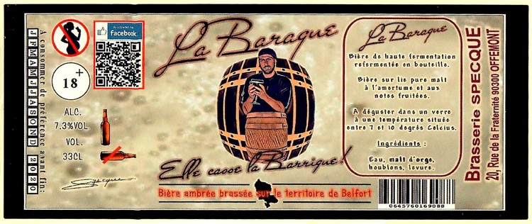 Etiquette BRASSERIE SPECQUE 01