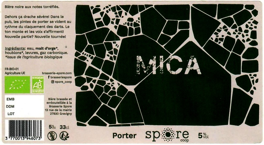 Etiquette BRASSERIE SPORE 18