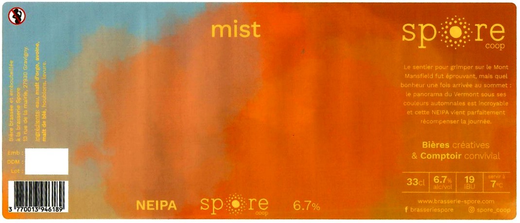 Etiquette BRASSERIE SPORE 25