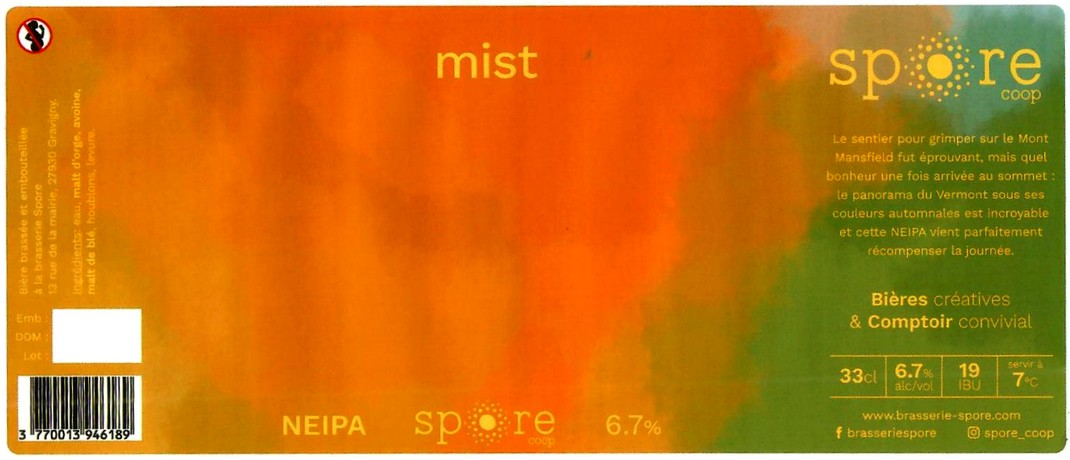 Etiquette BRASSERIE SPORE 26