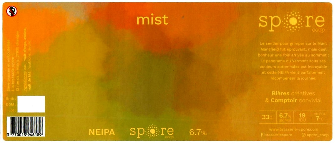 Etiquette BRASSERIE SPORE 27