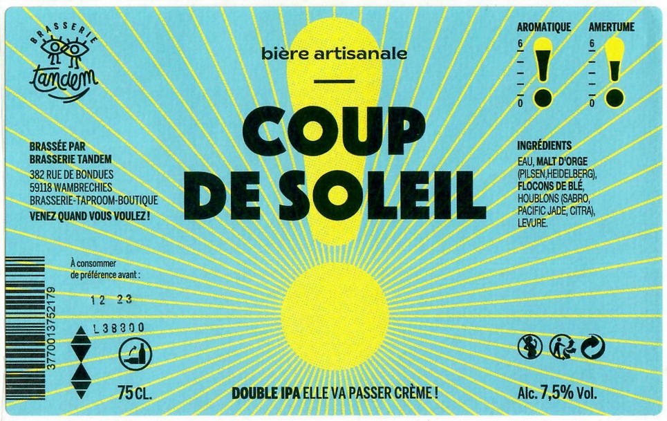 Etiquette BRASSERIE TANDEM 09