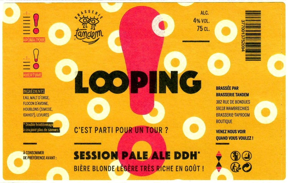 Etiquette BRASSERIE TANDEM 12