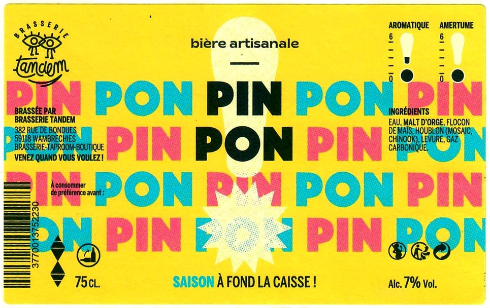 Etiquette BRASSERIE TANDEM 15