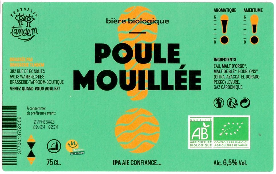 Etiquette BRASSERIE TANDEM 18
