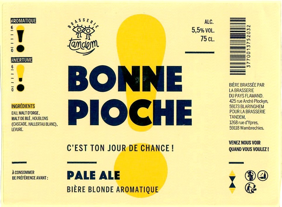 Etiquette BRASSERIE TANDEM 25