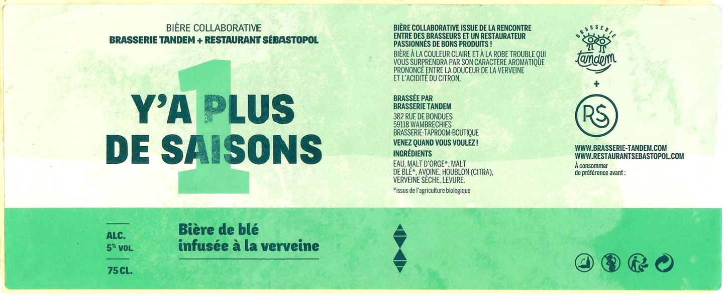 Etiquette BRASSERIE TANDEM 35