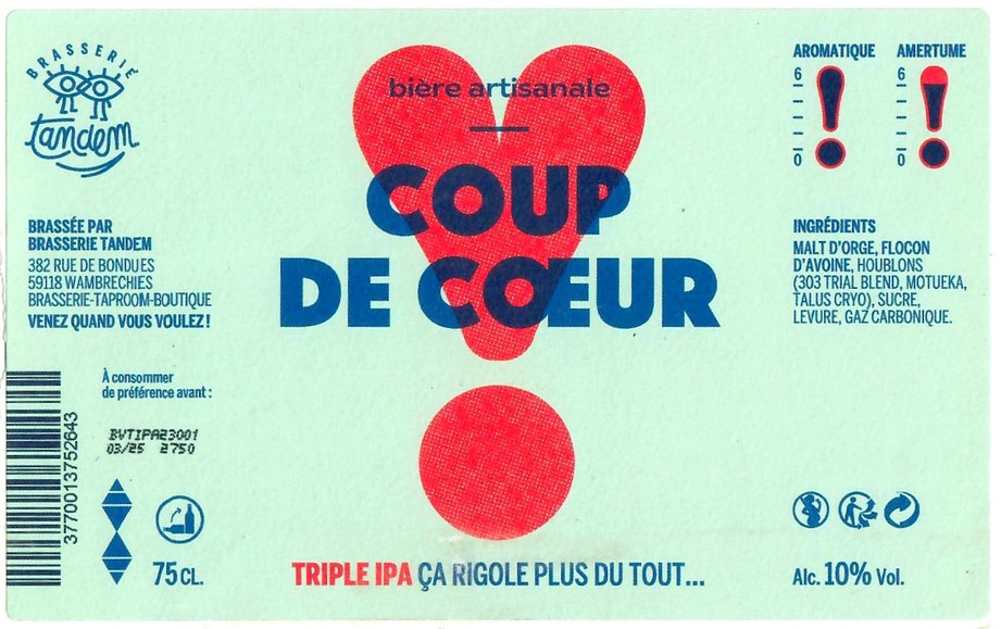 Etiquette BRASSERIE TANDEM 37