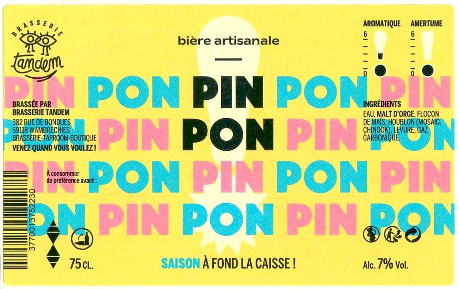 Etiquette BRASSERIE TANDEM 39