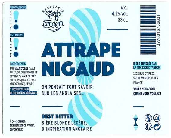 Etiquette BRASSERIE TANDEM 43