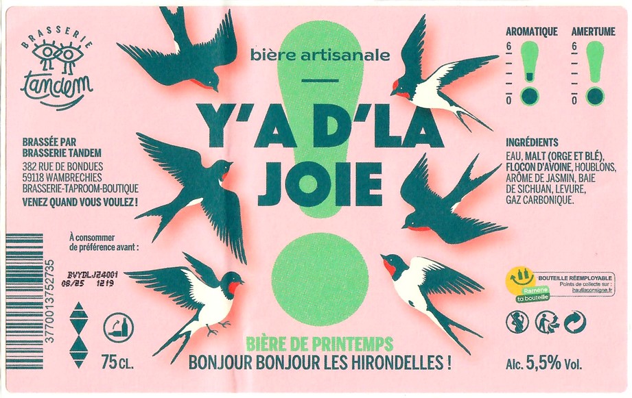 Etiquette BRASSERIE TANDEM 44