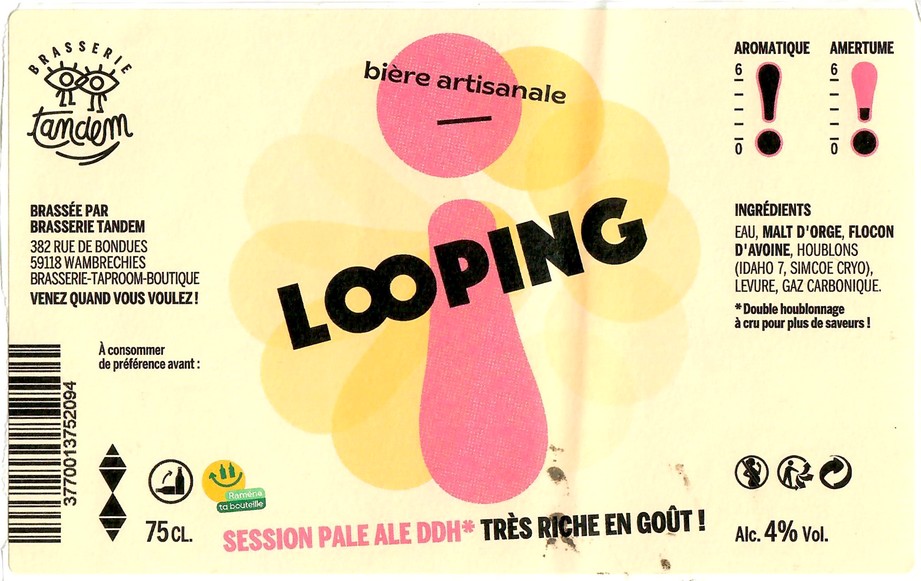 Etiquette BRASSERIE TANDEM 45