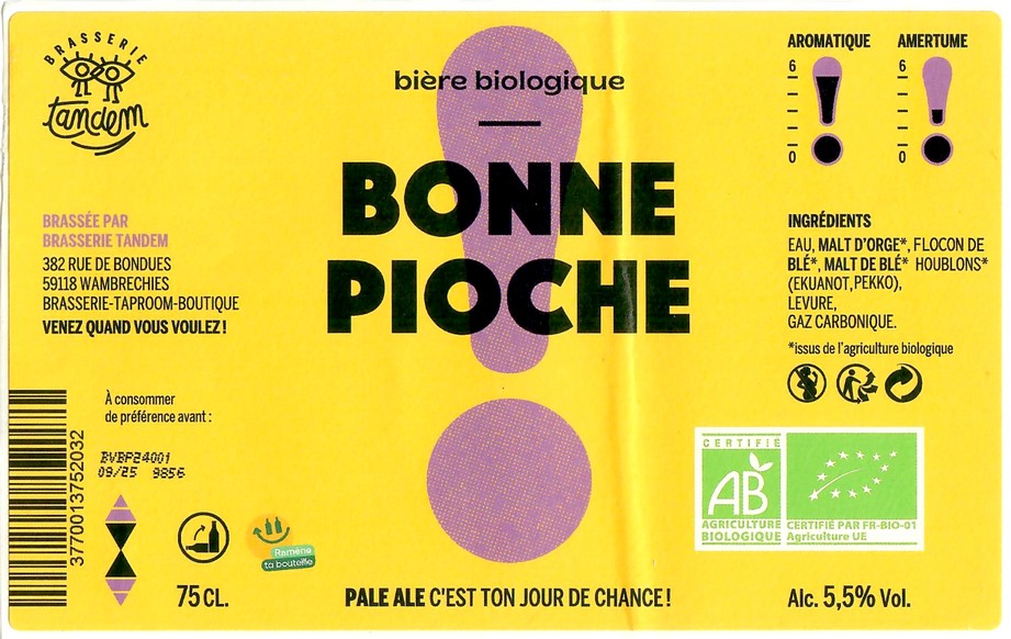 Etiquette BRASSERIE TANDEM 46