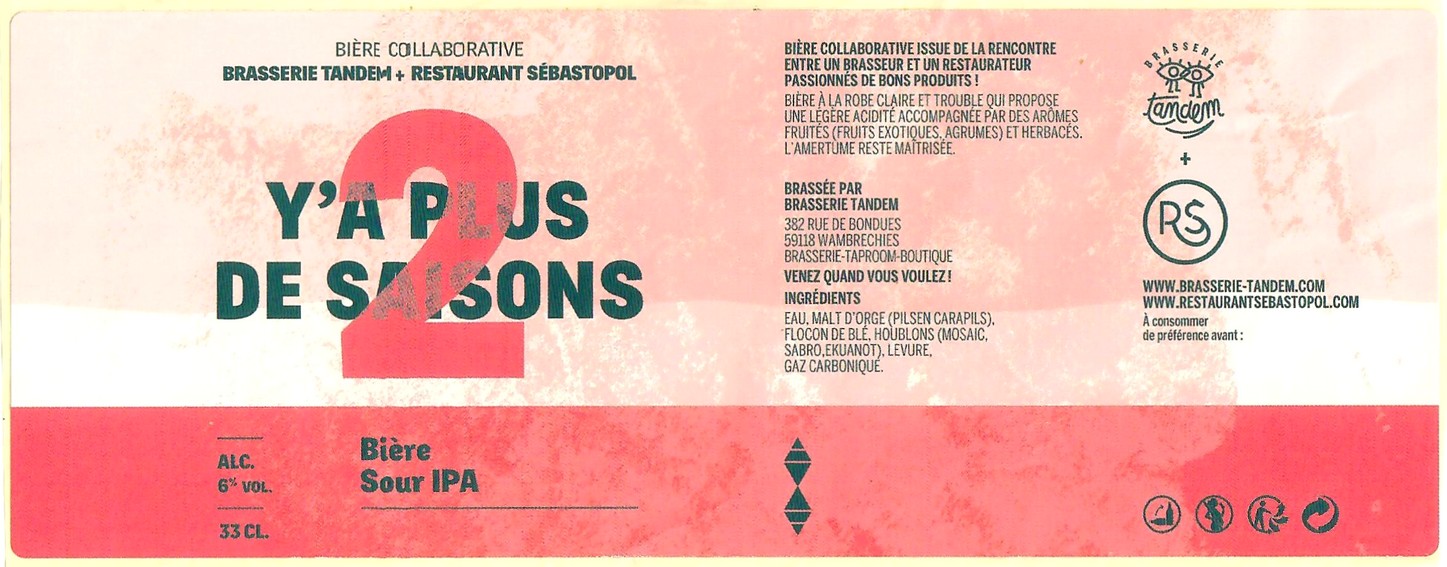 Etiquette BRASSERIE TANDEM 50