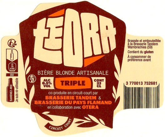 Etiquette BRASSERIE TANDEM 51