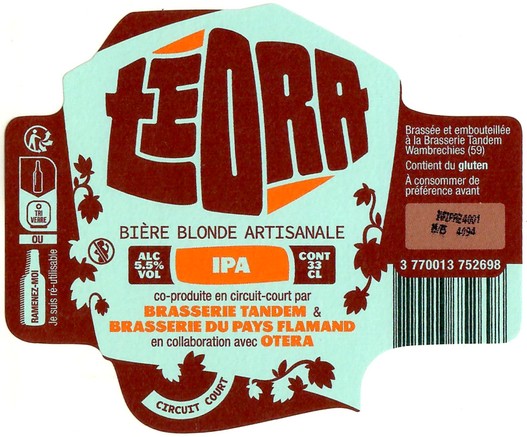 Etiquette BRASSERIE TANDEM 53