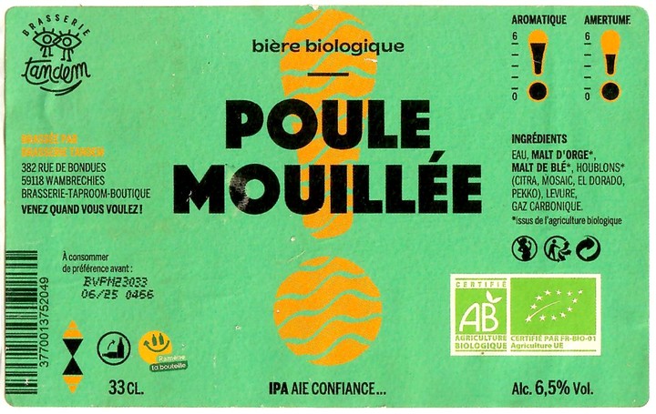 Etiquette BRASSERIE TANDEM 64