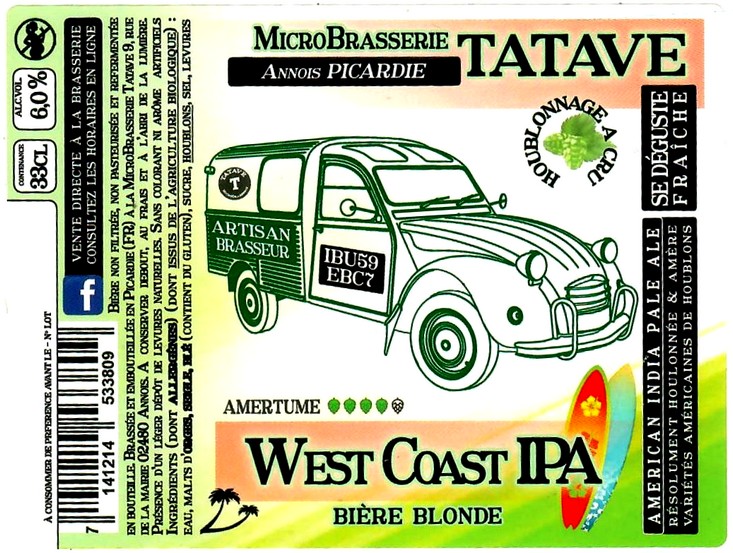 Etiquette BRASSERIE TATAVE 30