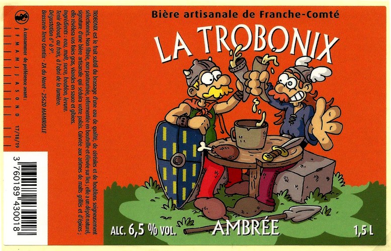 etiquette BRASSERIE TERRA COMTIX 38