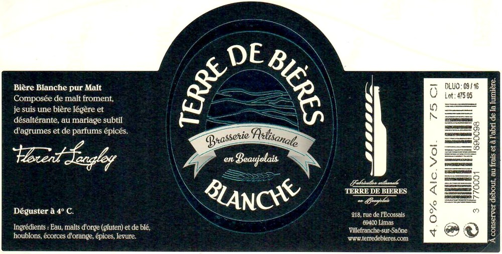 Etiquette BRASSERIE TERRE DE BI�RES 15