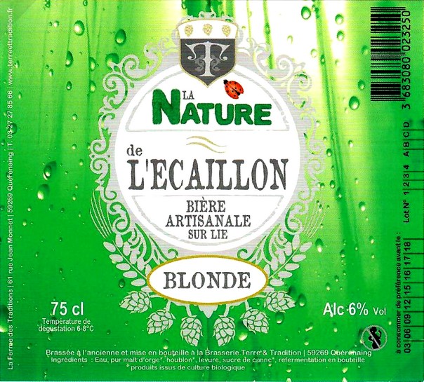 etiquette BRASSERIE TERRE ET TRADITION 17