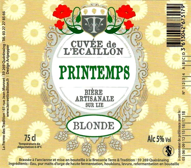 etiquette BRASSERIE TERRE ET TRADITION 22