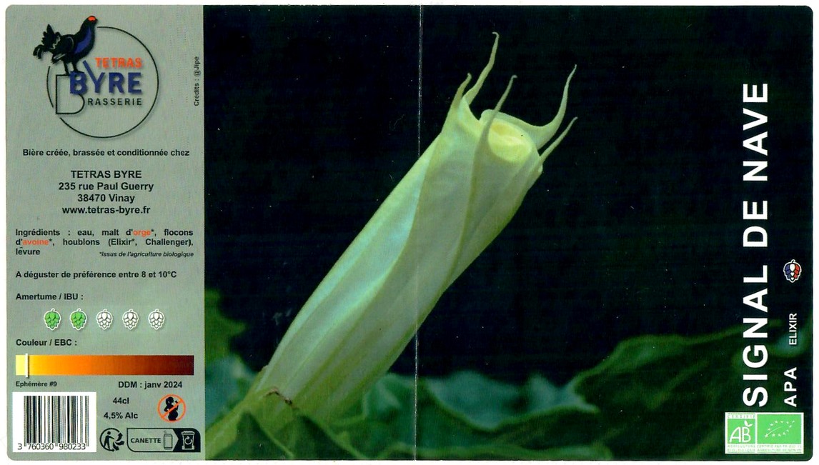 Etiquette BRASSERIE TETRAS BYRE 14