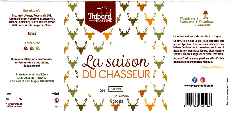 etiquette BRASSERIE THIBORD 06