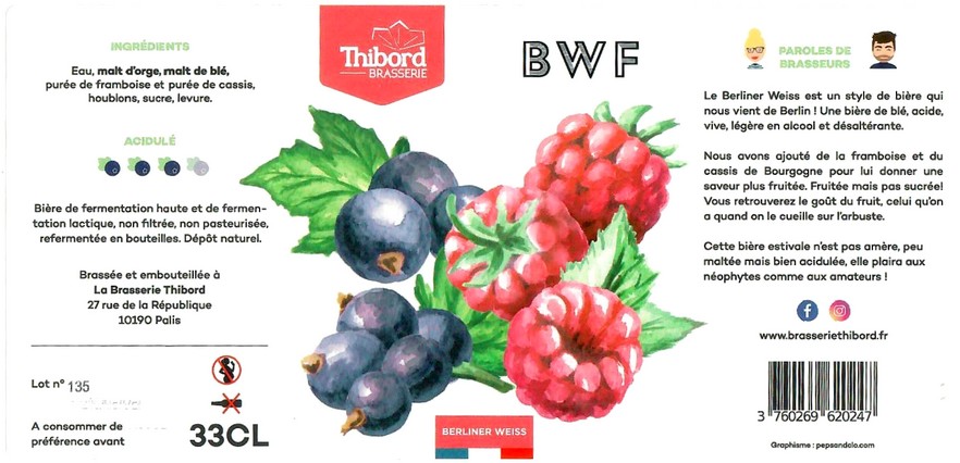 Etiquette BRASSERIE THIBORD 19