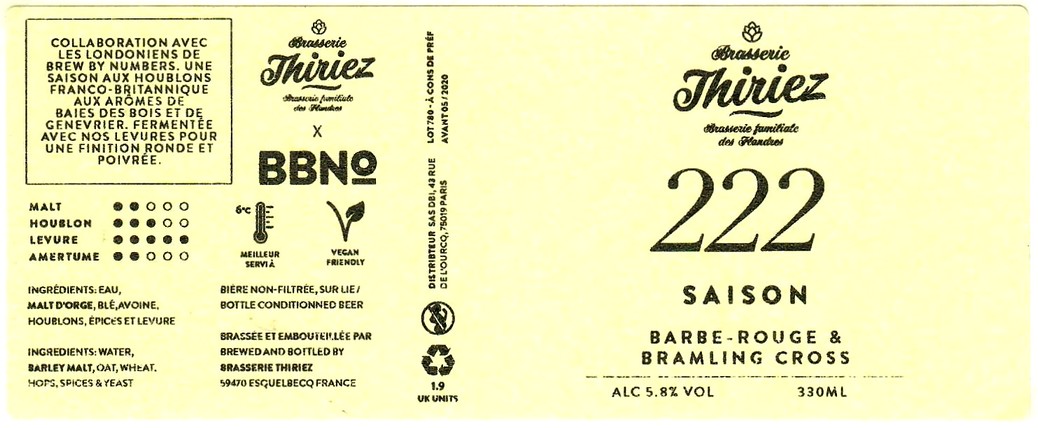 etiquette BRASSERIE THIRIEZ 157