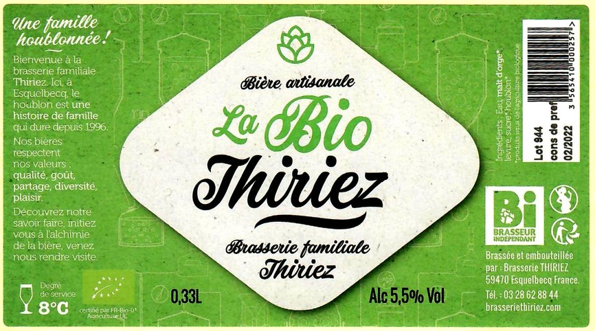 etiquette BRASSERIE THIRIEZ 220