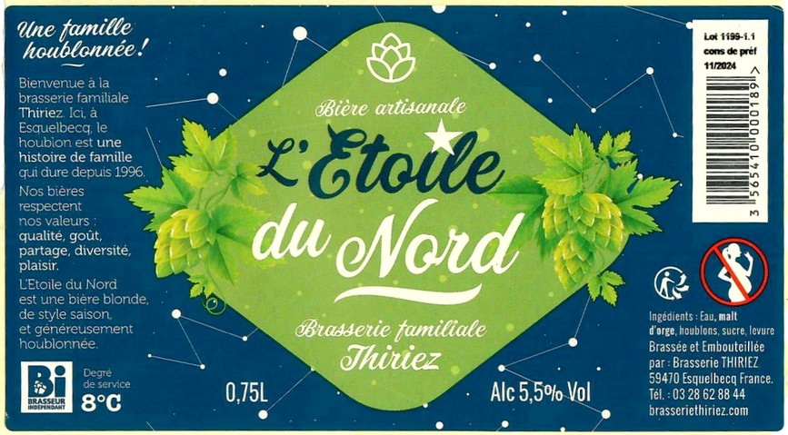 Etiquette BRASSERIE THIRIEZ 226
