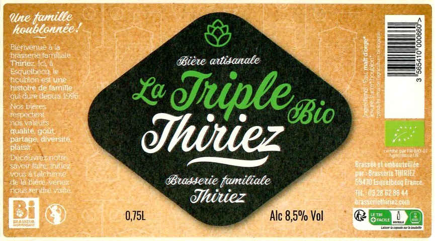 Etiquette BRASSERIE THIRIEZ 227