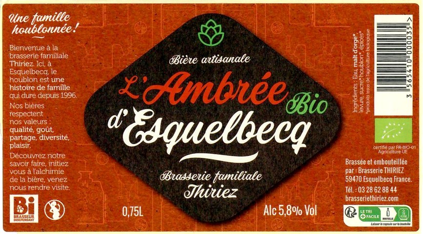 Etiquette BRASSERIE THIRIEZ 230