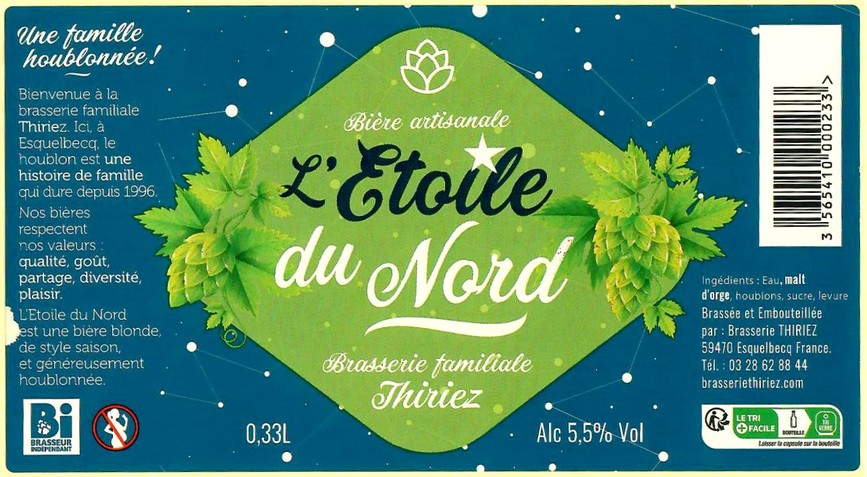 Etiquette BRASSERIE THIRIEZ 233