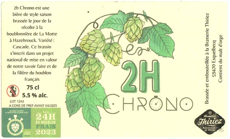 Etiquette BRASSERIE THIRIEZ 251