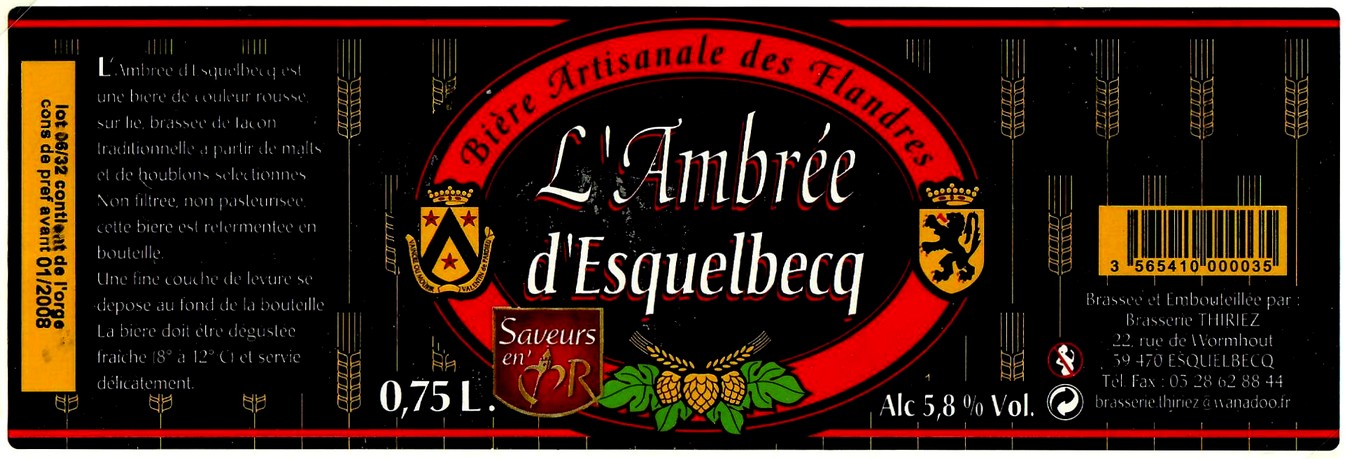 etiquette BRASSERIE THIRIEZ 81