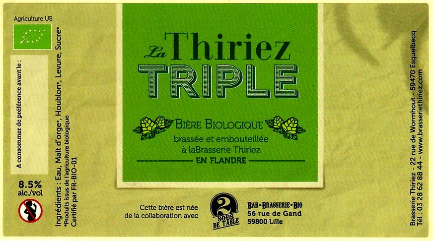 etiquette BRASSERIE THIRIEZ 86