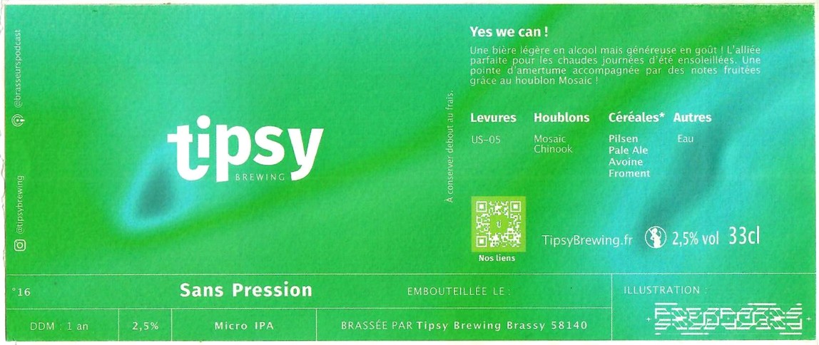 Etiquette BRASSERIE TIPSY BREWING 03