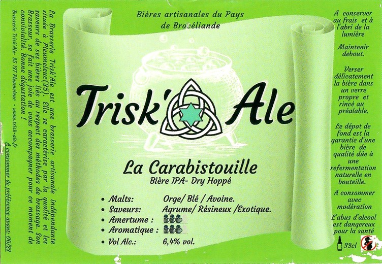 Etiquette BRASSERIE TRISK ALE 19