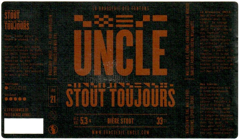 etiquette BRASSERIE UNCLE 13