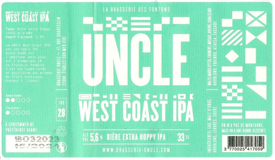 Etiquette BRASSERIE UNCLE 15