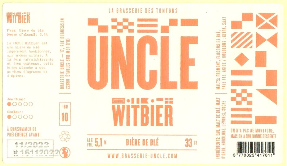 Etiquette BRASSERIE UNCLE 18