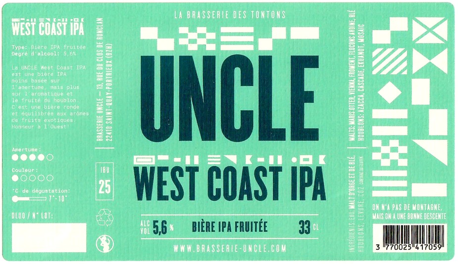 Etiquette BRASSERIE UNCLE 26