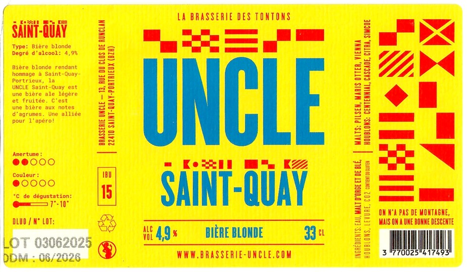 Etiquette BRASSERIE UNCLE 30