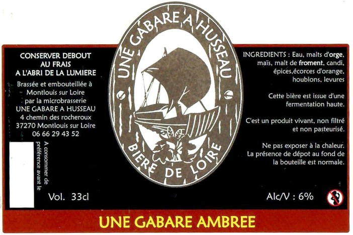 Etiquette BRASSERIE UNE GABARE A HUSSEAU 07