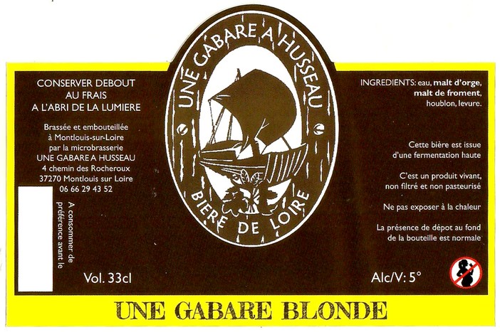 Etiquette BRASSERIE UNE GABARE A HUSSEAU 16