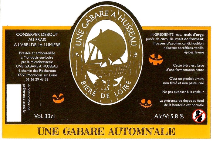 Etiquette BRASSERIE UNE GABARE A HUSSEAU 19